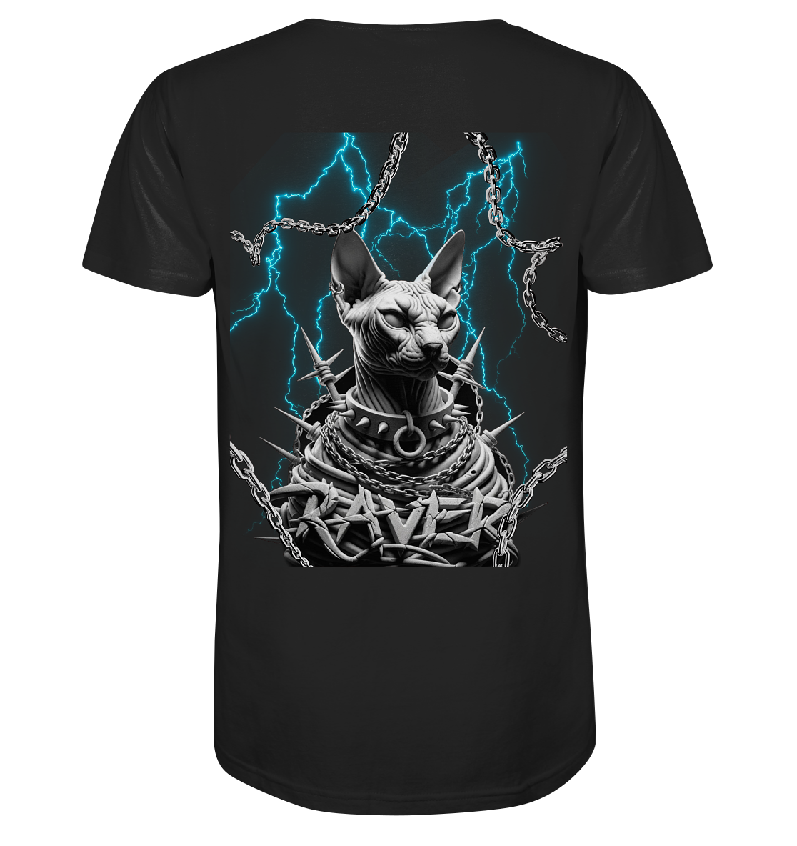 Rave Cat Flash (Backprint) - Organic Basic Shirt