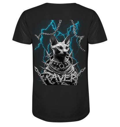 Rave Cat Flash (Backprint) - Organic Basic Shirt