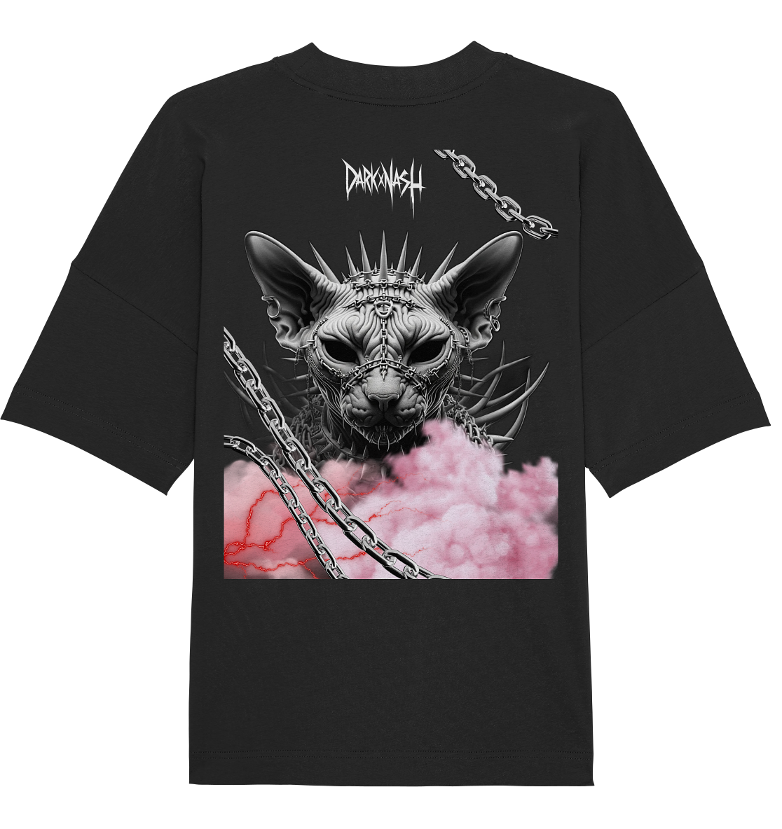 Spiked Sphinx - Dark elegance meets techno world (backprint) - Organic Oversize Shirt