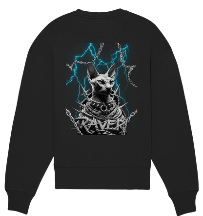 Ravecat (Backprint) - Organic Oversized Sweatshirt