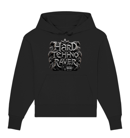 Hard Techno Raver - Organic Oversized Hoodie