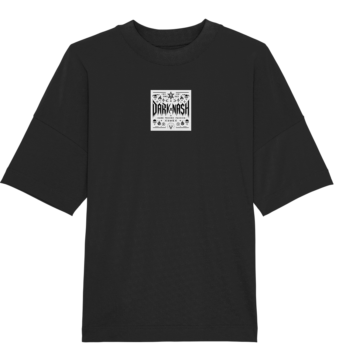 Shadowplay Rave: Between Heaven and Abyss (Backprint) - Organic Oversize Shirt