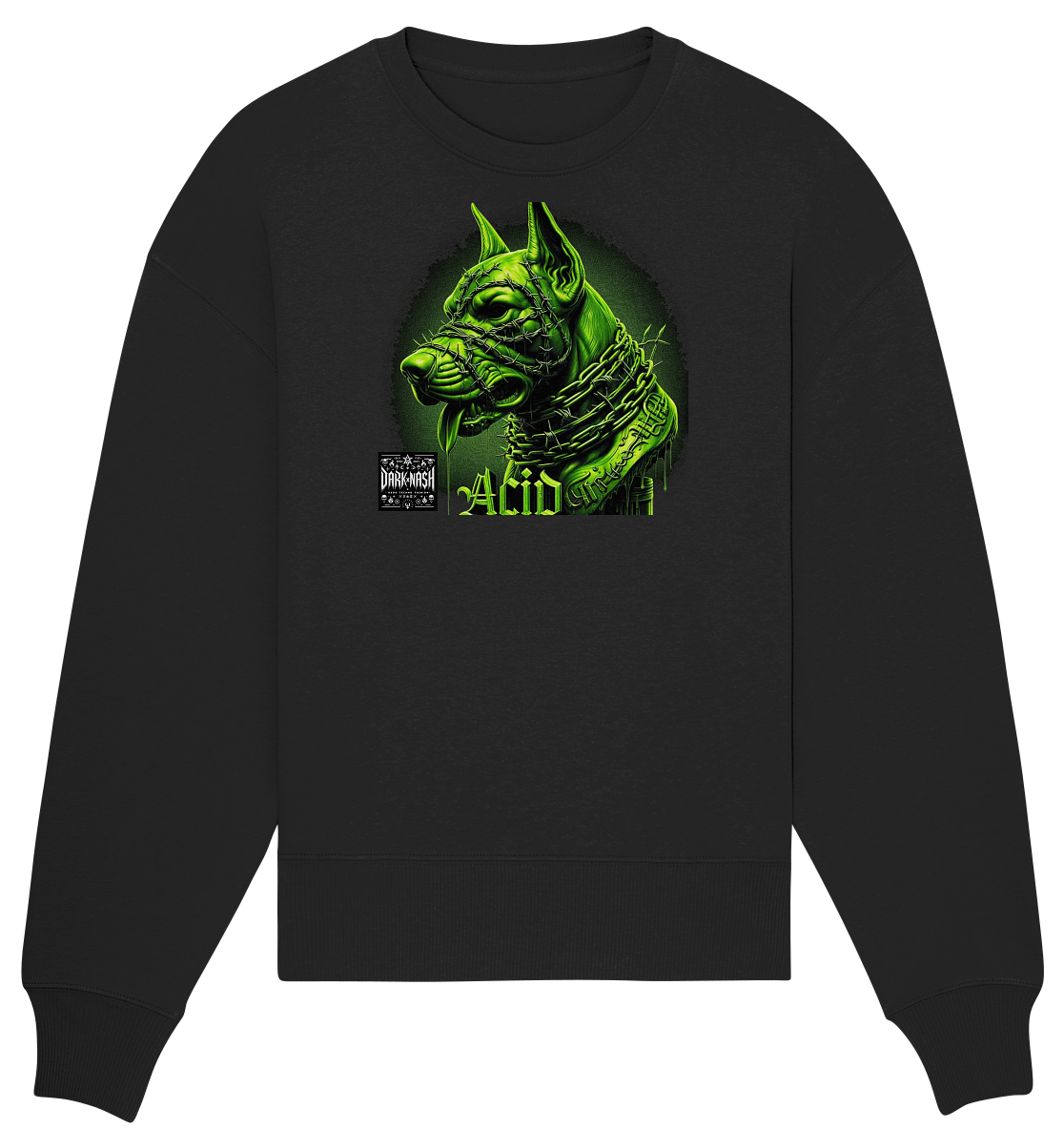 Cybernetic Canine – Acid Rave Edition - Organic Oversize Sweatshirt